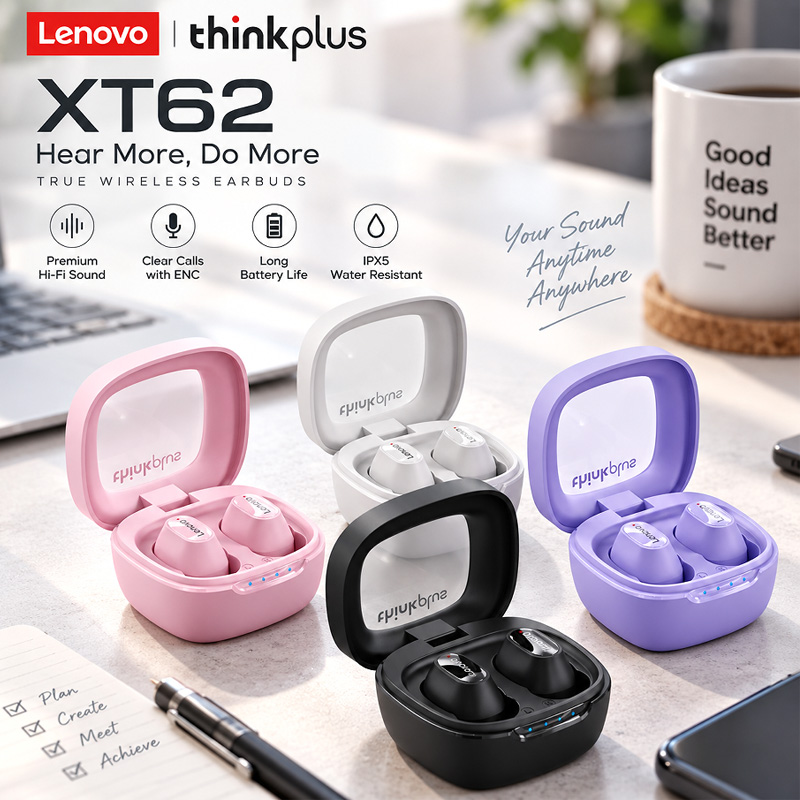 Wireless Earbuds Tws - Горячие беспроводные наушники Lenovo XT62 Bluetooth